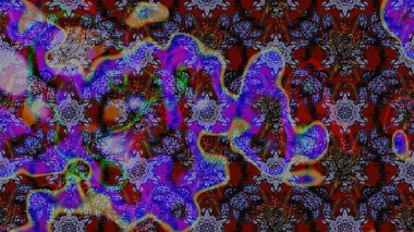 Vadinin çiçekleri kahverengi ve mor renklerde. Çiçeksel çizim kalıbının çizimi.