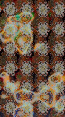 Arkaplan dokusu, duvar kağıdı kahverengi ve gri renkli çiçek teması. Kabile sanatı boho baskısı, klasik çiçek arkaplanı. Soyut etnik raster çizim kalıbı.