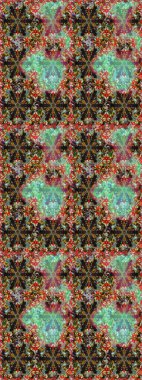 Paisley 'ler zarif çiçek desenli arkaplan duvar kâğıdı illüstrasyonları. Güzel, modaya uygun, modern, üç boyutlu sanat eseri, altın, kahverengi ve gri desenli çiçek yaprakları ve süslemeleri..