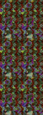 Colour Spring Theme sketch pattern Background. Cute flowers pattern with green and red colors. Flat Flower Elements Design. Raster Fashionable fabric pattern.