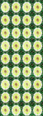 Düz Çiçek Elementleri Tasarımı. Renkli Bahar Teması eskiz kalıbı. Yeşil ve nötr renklerde çiçekler. Raster illüstrasyonunda çiçek deseni çizimi.