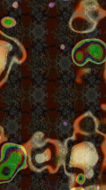 Kahverengi ve gri renkte zarif çiçekli suluboya. Raster illüstrasyonu. Düz Çiçek Elementleri Tasarımı. Renkli Bahar Teması çizim şablonu.