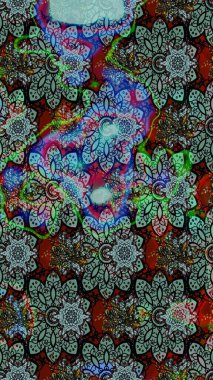 Şirin, zarif çiçekler Raster illüstrasyonu. Yapraklı çizim şekli. Davetiye ve kartpostal tasarımı için dekoratif çiçek unsurları. Poster ya da kapak için arka plan. Tekstil için figür.