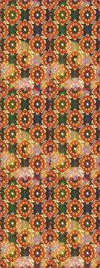 Turuncu ve kahverengi renklerde, altın elementli, pürüzsüz desen. Şam tasarım için kusursuz desen.