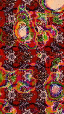 Küçük bir çiçekte eskiz deseni. Hoş bir çiçek geçmişi var. Güzel kumaş deseni. Raster illüstrasyonu.