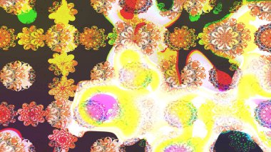 Tomurcukları çiçek olan sevimli bir çiçek deseni. Raster illüstrasyonu. Eski usul. Eskiz geçmişi. Kumaş, tekstil, duvar kağıdı baskısı için. Raster..