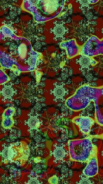 Çizim çiçek deseni duvar kağıdı, web sitesi arka planı, ambalaj kağıdı, davetiye, broşür, afiş veya web sitesi için kullanılabilir. El çizimi Raster çizimi. Parlak elementlerin.