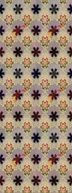 Moda baskıları için zarif bir şablon. Motley illüstrasyonu. Küçük çiçekte güzel bir desen. Çiçekli bahar çiçekleri. Robot resim. Küçük renkli çiçekler..