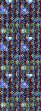 Renkli Bahar Teması eskiz kalıbı. Asya tekstil tarzında. Düz Çiçek Elementleri Tasarımı. Çiçek desenli çizim. Raster illüstrasyonu. Güzel kumaş deseni.