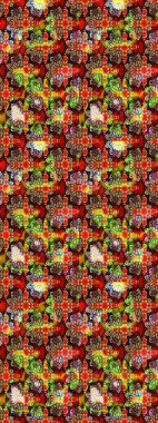 Flowers on red and black colors. Hand drawn. Sketch pattern with flowers. Watercolor illustration.