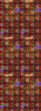 Kahverengi ve kırmızı renklere karalamalar çizilmiş çiçek deseni. Raster illüstrasyonu.