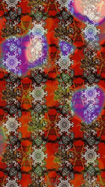 Çiçekli çiçek deseni, suluboya. Kahverengi ve kırmızı renkte çiçekler. Renkli bahar temalı eskiz kalıbı. Düz Çiçek Elementleri Tasarım Raster illüstrasyonu.