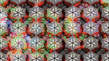 Raster illustration. In asian textile style. Raster illustration. Flowers on gray and neutral colors. Sketch flowers pattern.