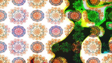 Gentle, spring floral background. Raster floral pattern in doodle style with flowers. Flowers on white and gray colors.