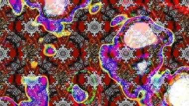 Çiçek desenli raster, gri ve kahverengi çizgi grafik desenli soyut raster arkaplan. Modern stil dokusu.