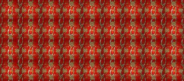 Symbol of winter, Merry Christmas holiday, Happy New Year 2019. Raster golden pattern on red and brown colors. Abstract wallpaper, wrapping decoration. Golden snowflake simple seamless pattern.