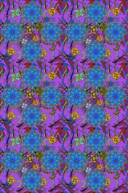 Şirin seamless modeli. Raster çiçek arka plan. Yazdırın. Şirin kumaş deseni. Yaz tema Dikişsiz desen arka plan rengi. Düz çiçek öğeleri tasarım.