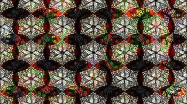 Çok renkli ve gri zarif küçük çiçekler ve siyah ve gri renkli komik böcekler, raster desen, illüstrasyon.