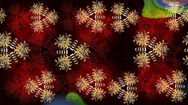 Raster. Beautiful watercolor flowers, bright painting inspiblack and red flower print seamless background.