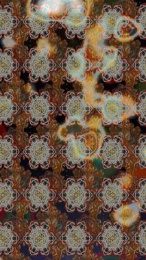 Ultraviyole kumaş deseni. Organik motif arka planı. Çizim kalıbı. Raster illüstrasyonu.