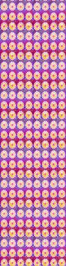 In asian textile style. Flowers on neutral and violet colors. Sketch flowers pattern. Raster illustration. Raster illustration.