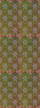 Küçük çiçekte hoş bir çiçek deseni var. Kahverengi ve yeşil renkli, parlak çiçekli, soyut, pürüzsüz desen. Çiçek elementli zarif raster dokusu..