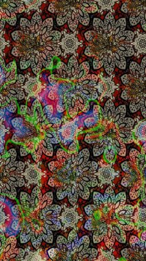 Raster suluboya çiçek deseni, narin çiçekler, gri ve kahverengi çiçekler, tebrik kartı şablonu. Güzel kumaş deseni.