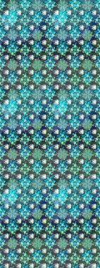 Mavi ve yeşil renkli çiçekler. Gömlek, arka plan modelini çiz. Tropik çiçekler.