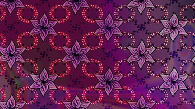 Renkli Bahar Temalı Kusursuz Arkaplan. Raster illüstrasyonunda kusursuz çiçek deseni. Süslü kumaş deseni. Düz Çiçek Elementleri Tasarımı.