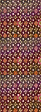 Yumuşak, bahar çiçekleri kahverengi ve mor renklerde. Raster illüstrasyonu. Yaprak ve çiçeklerin suluboya resmi, kahverengi ve mor renklerin çizim şekli.