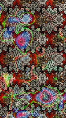 Nazik, narin çiçek arkaplanı. Çiçekli karalama şeklinde Raster çiçek deseni. Gri ve nötr renkte çiçekler.