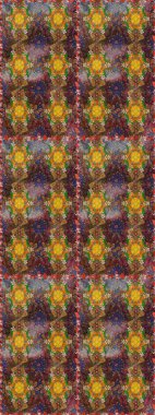 Kahverengi ve yeşil renkli çiçekler. Raster illüstrasyonu. El çizimi çiçekli soyut çizim deseni.