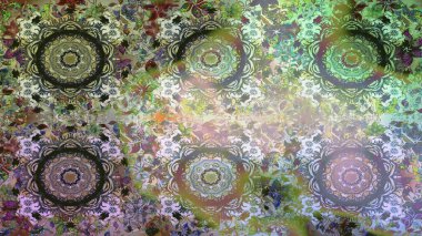 Raster illustration. Raster floral pattern in doodle style with flowers. Gentle, spring floral on neutral and gray colors.