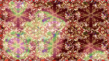 Raster illüstrasyonu. Modaya uygun kumaş deseni. Tony 'nin kumaş kalıbını çiz. Küçük çiçekte sevimli çiçek deseni var..