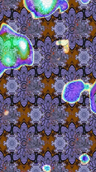 Raster illüstrasyonu. Egzotik çiçekler, mor ve kahverengi renkler üzerine botanik, parlak klasik doğa. Klasik tropikal doğal elementlerin suluboya seti.