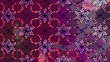 Raster illüstrasyonunda kusursuz çiçek deseni. Suluboya tarzında mor ve siyah renkte çiçekler.