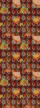 Raster illüstrasyonu. Çiçekli yumuşak bir eskiz şekli. Kahverengi ve bej renklerde bahar çiçekleri. Raster çiçekleri klasik tarzda resmedilir..