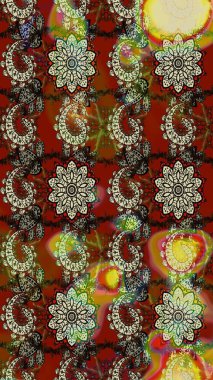 Kahverengi ve nötr renklerde. Küçük çiçekteki sevimli çiçek deseni. Soyut çiçek çizim kalıbı arka planı. Raster deseni. Raster illüstrasyonu.