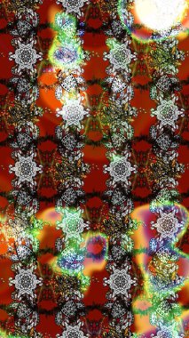 Raster illüstrasyonu. Çizim çiçek deseni duvar kâğıdı olarak kullanılabilir. Kahverengi ve gri renkte çiçekler.