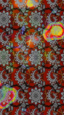 Raster çiçek desenli çiçek deseni, yapraklar, dekoratif elementler, sıçrama, lekeler, el çizimi kontur çizgileri ve Doodle çizim stili, grafik raster çizim çizimi.