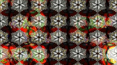 Raster Illustrasyon 'daki Çiçek Deseni' nin son moda çizimi. Siyah ve kahverengi renkte çiçekler. Renkli Yaz Temalı eskiz kalıbı. Düz Çiçek Elementleri Tasarımı.