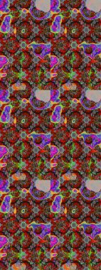 Çizim çiçek deseni duvar kâğıdı olarak kullanılabilir. Gri ve kırmızı renkte çiçekler. Raster illüstrasyonu.