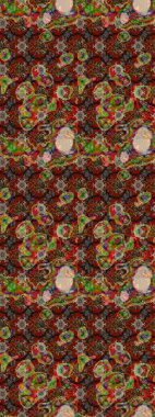 Çiçekli, yapraklı, çiçek desenli eskiz. Raster illüstrasyonu. El çizimi.