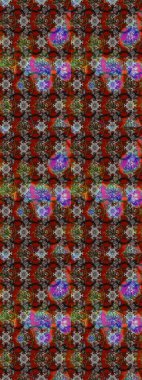 Kahverengi ve gri renklerde. Çiçek buketleriyle klasik bir eskiz şekli. Raster illüstrasyonu.