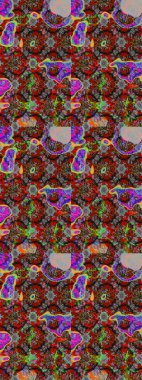 Çizim çiçek deseni duvar kâğıdı olarak kullanılabilir. Gri ve kırmızı renkte çiçekler. Raster illüstrasyonu.