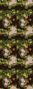 Elle boyanmış suluboya resim çizimleri, çiçekler ve bitkiler. Kahverengi ve yeşil renkte çiçekler.