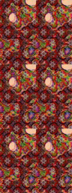 Kahverengi ve kırmızı renkte çiçekler. Raster illüstrasyonunda çiçek deseni çizimi.