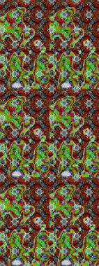 Gömlek, arka plan modelini çiz. Tropik çiçekler. Yeşil ve kahverengi renkte çiçekler.