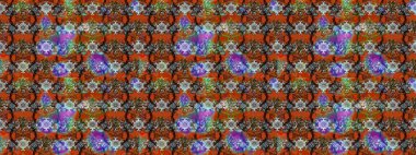 Düz Çiçek Elementleri Tasarım Raster illüstrasyonu. Kahverengi ve turuncu renkte çiçekler. Renkli bahar temalı eskiz kalıbı. Çiçekli çiçek deseni, suluboya..