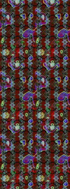 Kırmızı ve gri renkte çiçekler. Raster illüstrasyonunda çiçek deseni çizimi.